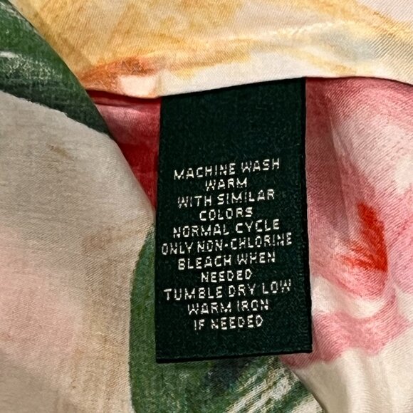 Lauren Ralph Lauren Floral Button Front Cotton Top, 1X - Picture 4 of 9